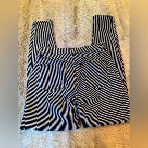 BLDWN BALDWIN | Navy Blue White Striped Ultra High Rise Skinny Jeans - 28 - Picture 4 of 7